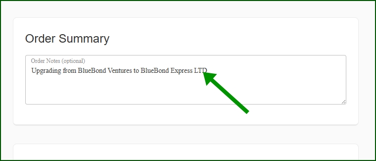 upgrade business name to company on CAC order summary
