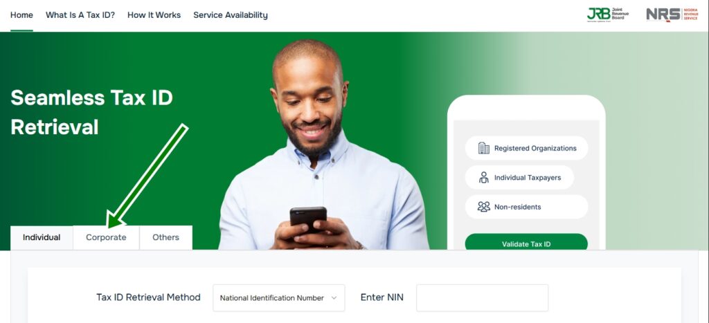 NRS Tax ID generation for business