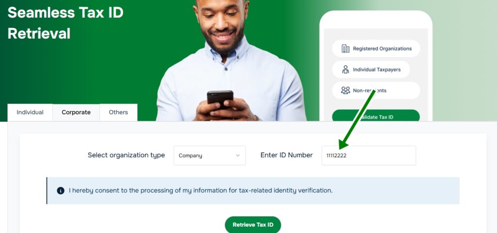 NRS tax id generation entity number entry